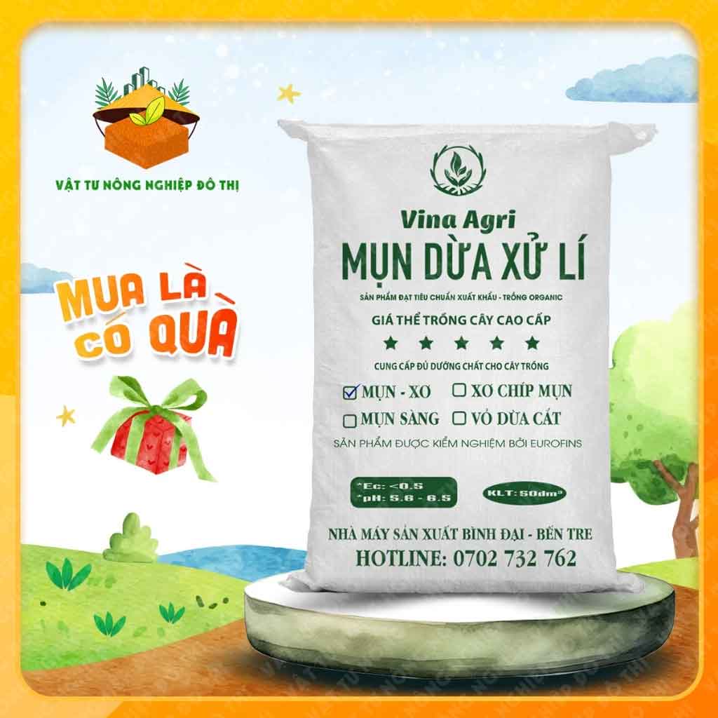 Bao 50L Mụn dừa đã xử lý - Vỏ dừa cắt/Xơ chip mụn/Xơ mụn/Mụn sàng - Giá thể trồng cây | Độc quyền VTNN Đô Thị