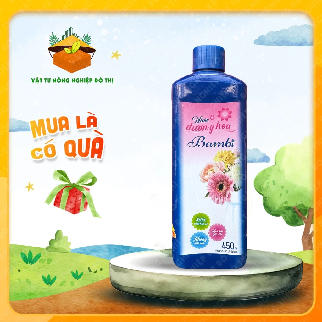 Chai nước dưỡng hoa tươi Bambi Hana 450ml - Giữ trọn vẻ đẹp nguyên bản | Độc quyền VTNN Đô Thị