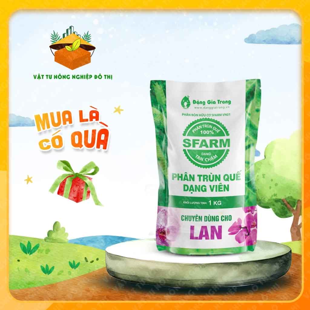 Túi 1Kg - Phân trùn quế viên nén SFARM tan chậm (Dành cho lan) | Độc quyền VTNN Đô Thị